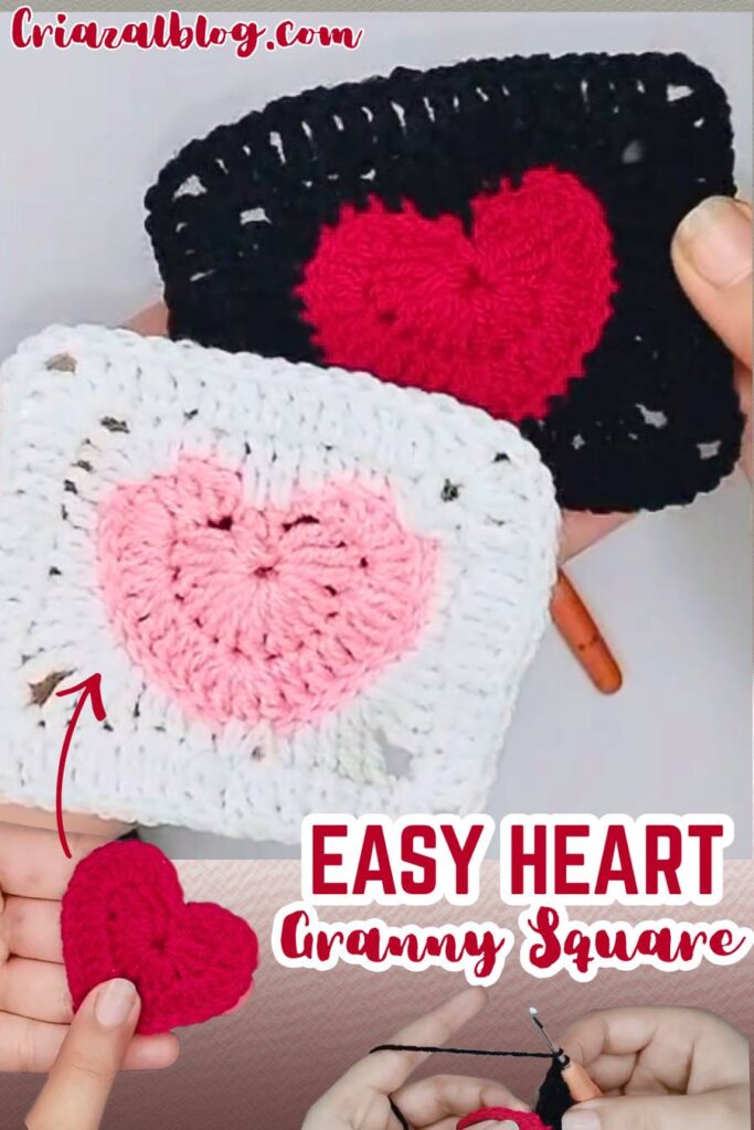 crochet heart granny square