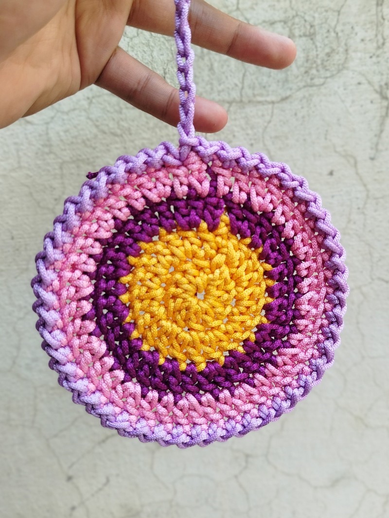 Handmade crochet Sun and Candy coaster pattern