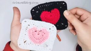 How to Crochet Heart Granny Square in 4 Rounds