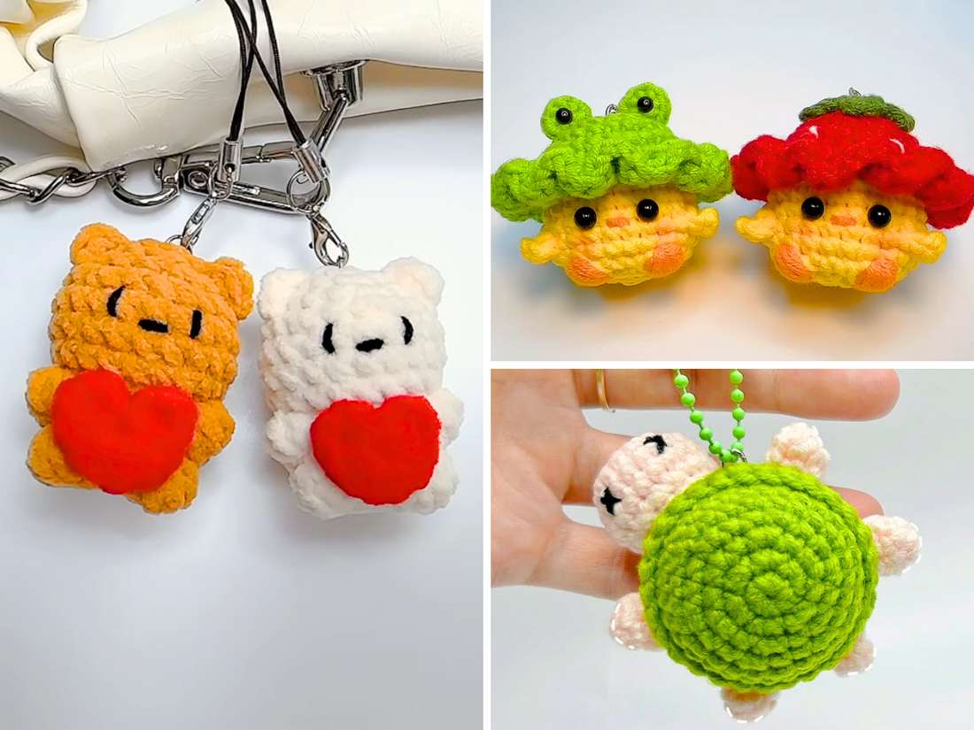 Mini Animal Keychains with Video Tutorials