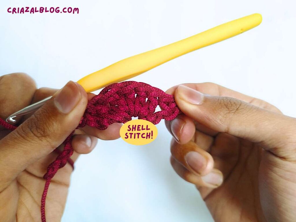 How to Crochet First Variation of Shell Stitch – with Pictures + Written Pattern