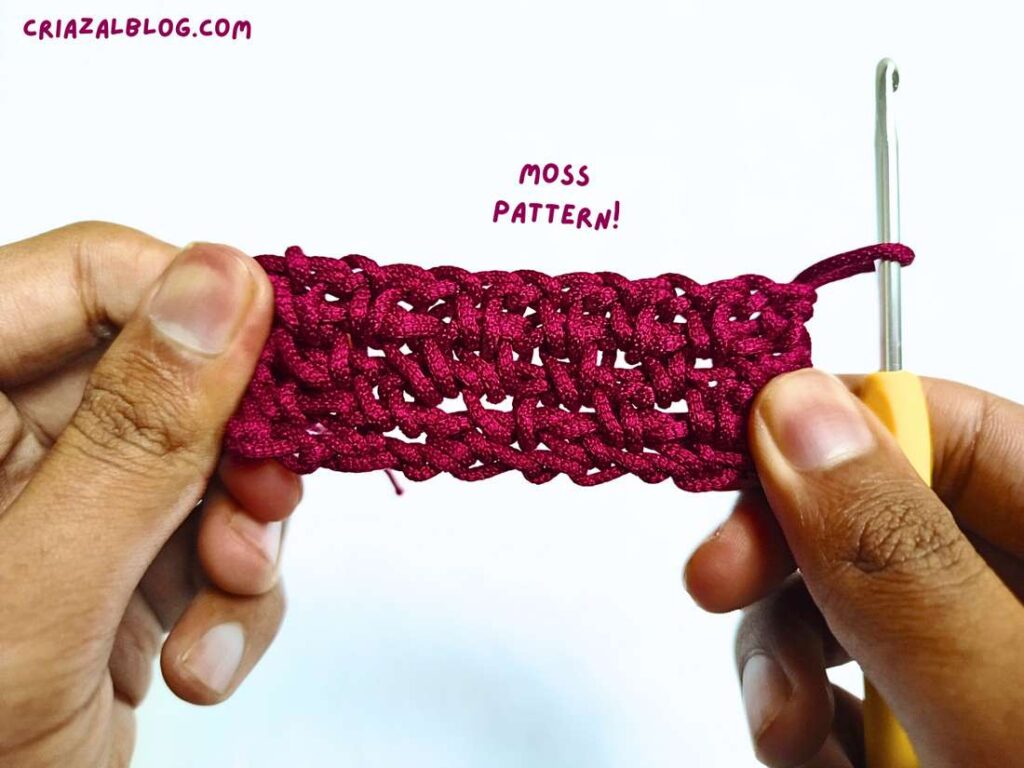 How to Crochet Solid Moss Stitch with Pictures