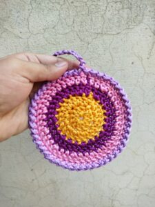 Crochet My Candy Pop Coaster Pattern for Summer (Sun & Watermelon Version)