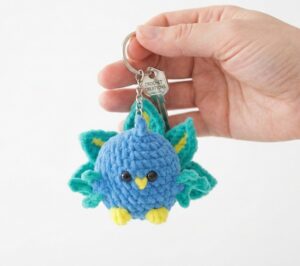 Featuring: How to Crochet Cute Mini Chubby Peacock Plushie Keychain for Beginners