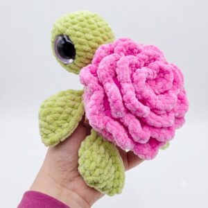 Featuring: How to Crochet No-Sew Rose Turtle Plushie (Pastel & Red Variations)