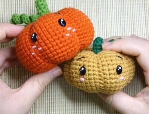 Crochet Kawaii Eyed Pumpkin Amigurumi Pattern for Fall & Halloween