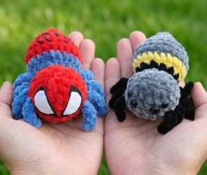 Free Crochet Spider-Man Spider & Batman Spider Amigurumi Plushie for Halloween