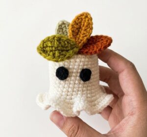 How to Crochet UNIQUE Baby Ghost in a Fall Leaf Crown for Halloween