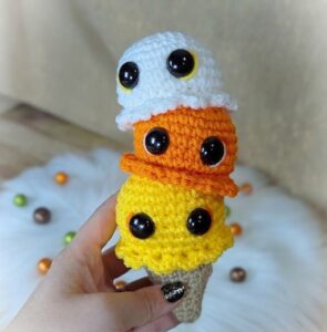 Featuring: How to Crochet Candy Corn Ice Cream Amigurumi for Halloween Tutorial