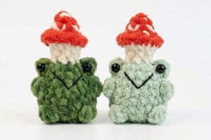 How to Crochet No-Sew Mushroom Hat Frog Plushie for Fall