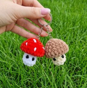 How to Crochet Miniature Anti-Stress Mushroom Plushie Toy for Fall