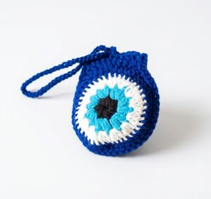 How to Crochet Round Eyeball Coin Pouch Charm for Halloween