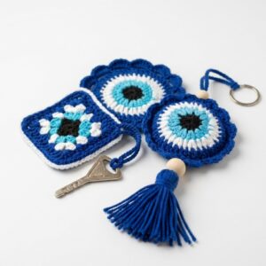 How to Crochet Tasseled Evil Eye Keychain for Halloween