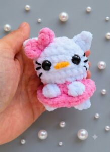 How to Crochet No-Sew Little Hello Kitty Plushie Gift For Girls