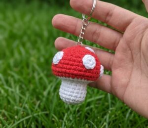 How to Crochet A Mushroom & Maple Leaf Keychain for Fall