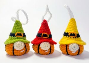 How to Crochet the EASIEST Pumpkin Gnome Amigurumi Keychains for Halloween