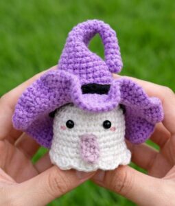 How to Crochet Funny Standing Ghost in the Most Detailed Witch Hat Amigurumi