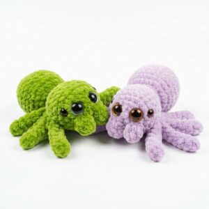 Featuring: Crochet 8-Legged & Four-Eyed Spider Plushie for Halloween