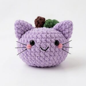 Tester Pattern: How to Crochet Smiling Pumpkin Kitty Cat Plushie