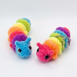 Featuring: How to Crochet Super Bulky Yarn Rainbow Little Caterpillar Bug Plushie