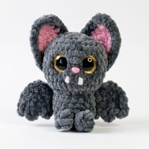 How to Crochet Glitter-Eyed Kawaiiest Bat Softie for Halloween
