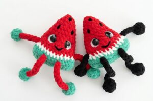 Featuring: How to Crochet A Watermelon Slice Buddy Fidget Toy Plush