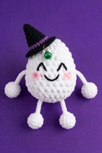 Tester Pattern: How to Crochet An Tug & Pull Witch Egg Halloween Plushie Toy