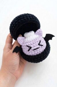 Tester Pattern: To Crochet A Plush Spooky Bat Bao Bun Plushie