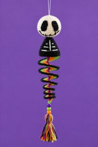 Featuring: How to Crochet the Skeleton Wind Spinner With Stripes of Halloween Colors