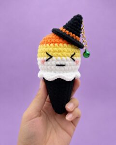 Tester Call: Crochet Orange, Yellow & White Treat Cone Plushie for Gifting