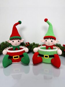 PDF Pattern | Mr. Elf Crochet Gift Basket Pattern for Holding Presents