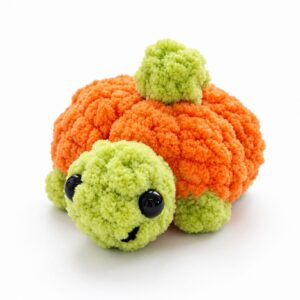 Featuring: How to Crochet the Smallest Pumpkin Fall Turtle Plushie with Orange & Parrot