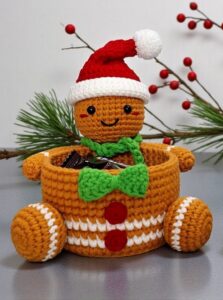 [PDF Pattern] How to Crochet Mr. Cookie Crochet Christmas Gift Basket