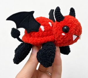 Tester Call: How to Crochet A Red & Black Spooky Turtle Plushie for Halloween