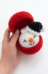 Tester Pattern: To Crochet A Snowball Christmas Dumpling in Basket Plush