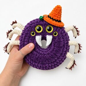 Pattern Tester: How to Crochet A Plush Spider in Hat Doughnut Plushie for Gifting