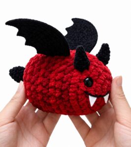 Tester Call: How to Crochet Spooky Red and Black Bee Plushie with Wing Template