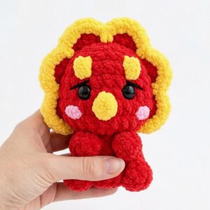 Featuring: How to Crochet No-Sew Red & Yellow Tricera Buddy Plushie