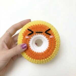 Pattern Tester: How to Crochet Orange, Yellow and White Donut Ring Plushie