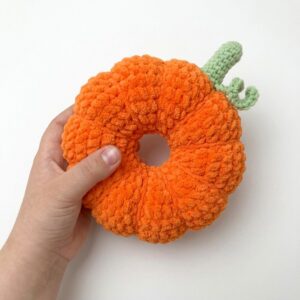 Pattern Tester: How to Crochet Pumpkin Ridges Face Donut Ring Plushie for Fall