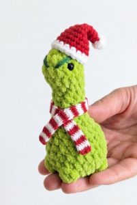 Tester Call: Crochet Santa Mr. No-Sew Dino Grinch Plushie for Gifting