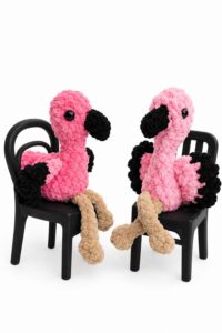 How to Crochet Sitting-on-Chair Crochet Flamingo Pink Bird No-Sew Plushie