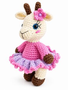 Featuring: Crochet Dressed-Up Girl Goat Animal Gift Amigurumi (Symbol of 2027)