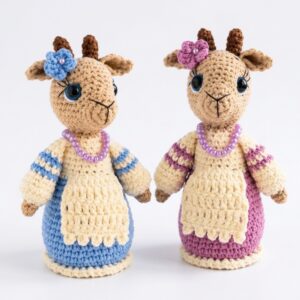 Featuring: How to Crochet Dressed-Up Goat Ladies Holiday Amigurumi for Little Ones