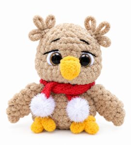 Featuring: How to Crochet A Glitter-Eyed Loopy-Ear Owl in Scarf Plushie Buddy