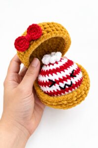 Tester Pattern: How to Crochet Peppermint Dumpling Plushie for Christams Gifting