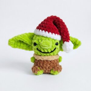 How to Crochet Slouchy Santa Hat Grinch Baby Yoda Plushie for Gifting