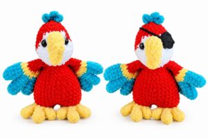 Featuring: How to Crochet Cosplay Red, Blue and Yellow Parrot Buddy Plushie