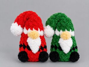 Featuring: How to Crochet Santa Costume Miniature Gnome Plushie with No-Sew Slouchy Hat