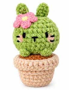 Featuring: Video Tutorial to Crochet Anti-Stress No-Sew Green Kitty over A Cactus Pot Plush